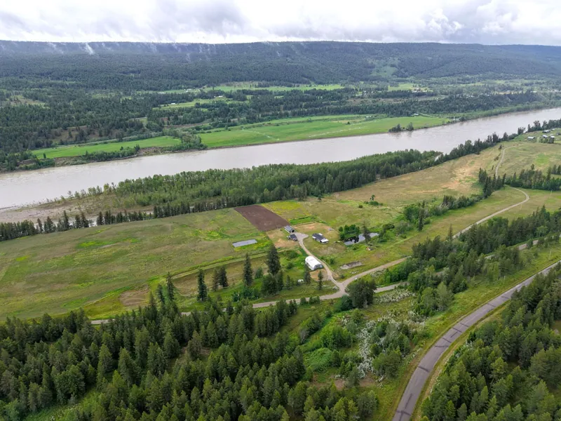 The farm and the Fraser from above