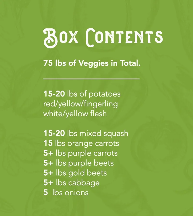 From our old website: the fall harvest box contents