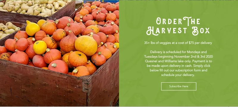 From our old website: "Order the Harvest Box"