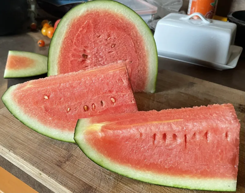 Sliced red watermelon